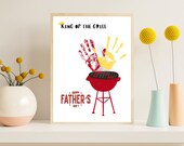 King of the Grill Handprint Art: Father's Day DIY Gift (Digital Download)