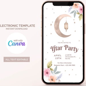 Iftar Party Invitation Template: Editable Digital Announcement (Digital Download)