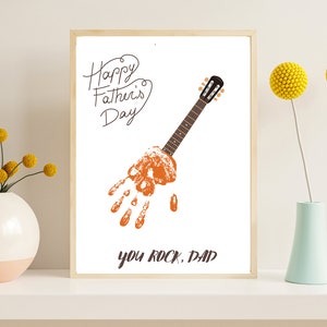 Fathers Day Handprint Craft, Fathers Day Craft, Fathers Day Art, You Rock Dady, Fathers Day Gift from Son Daughter Kid, Fathers Day Keepsake