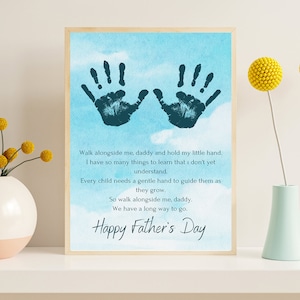 Daddy Poem, Handprint Footprint Art Craft, Father&#39;s Day Handprint Craft, Daddy Gift Card, Kids Baby Toddler Memory Keepsake, DIY Card Craft