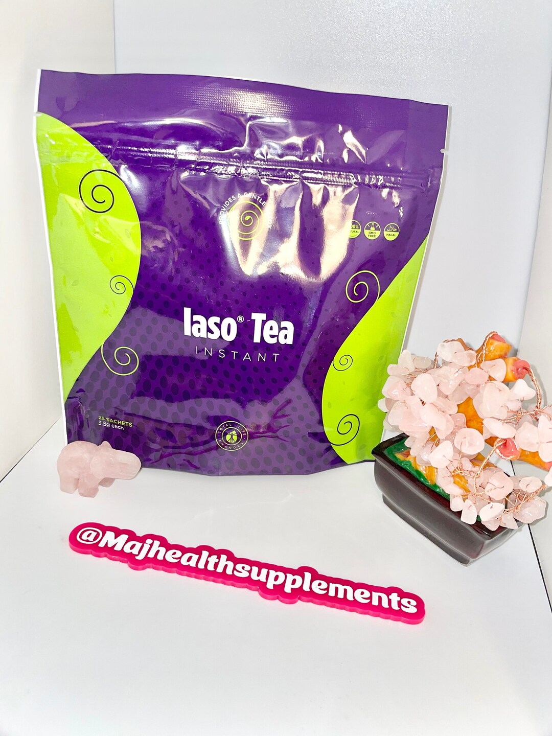 IASO Instant Tea, 2 Full Bags, 50 Sachets Regular Instant Tea, 60