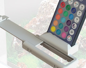 Tapa de orificio de alimentación con soporte para control remoto, compatible con pecera Fluval Flex de 57 l