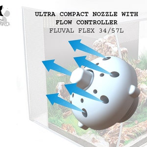 Ultra Compact Nozzle with Flow Controller for Fluval Flex 34L / 57L fish tank