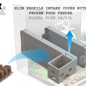 Puede incluir: Una tapa de entrada de plástico gris con un alimentador de comida congelada para acuarios Fluval Flex 34/57L. La tapa tiene un perfil delgado y está diseñada para ajustarse a la entrada del acuario.