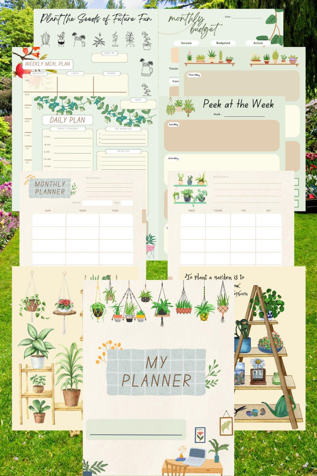 Botanical Undated Planner: Printable Daily, Weekly, Monthly PDF ...