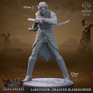 Larenthir, Dralfar Bladesinger - 3d printed miniatures sculpted by Mammoth Factory