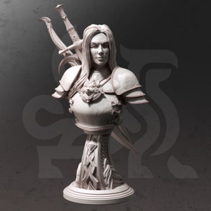 Lina Vixine the Foxhound BUST - 120mm 3d Printed Bust Sculpted by DM Stash