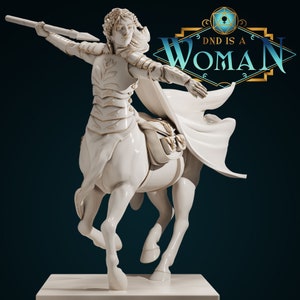 Centaur Ranger – Andraine - 3d Printed Miniature by DND Is A Woman
