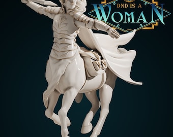 Centaur Ranger – Andraine - 3d Printed Miniature by DND Is A Woman