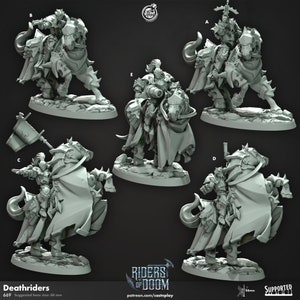 Death Riders (Deathriders) - Riders of Doom 3d printed miniatures sculpted by Cast N Play Miniatures