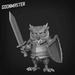 Owlfolk Knight - 3d Printed Miniature by Goon Master Games