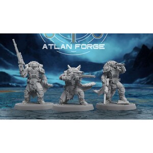 Asgardian Snipers - 3 Model Modular Unit 3d Printed Sculpted by Atlan Forge