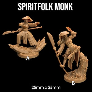 Spiritfolk Monk - 3d Printed Miniature by Dragon Trappers Lodge