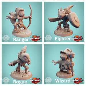 Squirrel Adventuring Guild - 3d Printed Miniatures Sculpted by Dice Heads