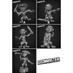 Monkey Pirates - 3d Printed Miniature Sculpted by Goon Master Games