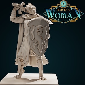 Dragonborn Paladin - Tanshanae - 3d Printed Miniature by DND Is A Woman