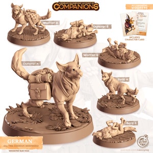 German Shepherd Animal Companion Miniature For Dungeons and Dragons, Pathfinder, Tabletop Games