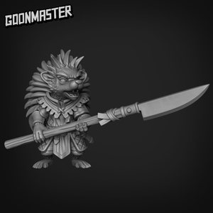 Hedgehog Spear - 3d Printed Miniature by Goon Master Games