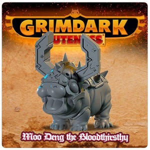 Moo Deng the Bloodthirsty - 3d Printed Grim Chibi Miniature