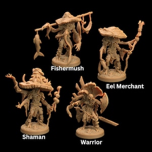 Myconid (Fungusfolk) - 3d Printed Miniatures Sculpted by Dragon Trappers Lodge