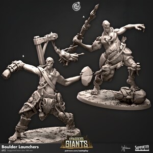 Boulder Launchers - 3d printed miniatures sculpted by Cast N Play Miniatures