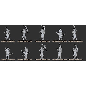 Archers - Pharoah&#39;s Legacy: Undead Army - 3d Printed Miniature by Crab Miniatures