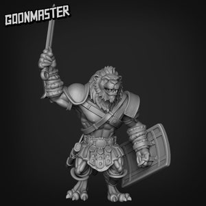 Lion Warriors / Gladiators - 3d Printed Miniature by Goon Master Games