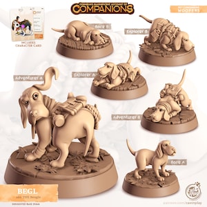 Begl (Beagle) Animal Companion Miniature For Dungeons and Dragons, Pathfinder, Tabletop Games