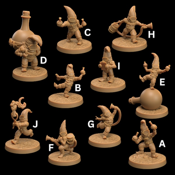 Hazmat Gnomes - 3d Printed Miniatures Sculpted by Dragon Trappers Lodge