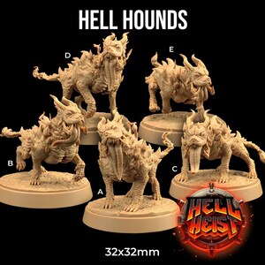 Hell Hounds - Hell Heist - 3d Printed Miniature Sculpted by Dragon Trappers Lodge