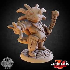 Axolotl Wizard - 3d Printed Miniatures Sculpted by Dice Heads