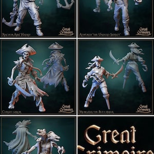 Undead Pirate Horde - 3d printed Miniature by Great Grimoire