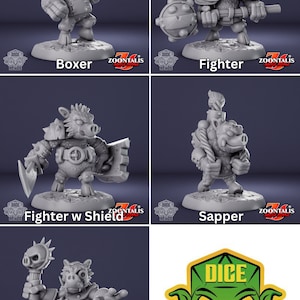 Tuskor Warthog Adventuring Guild - 3d Printed Miniatures Sculpted by Dice Heads