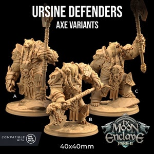 Ursine Defenders - The Moon Enclave - 3d Printed Miniature by Dragon Trappers Lodge