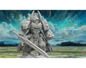 Angelic Captain in Aegis Armor - Modular Unit 3d Printed Miniature by Atlan Forge