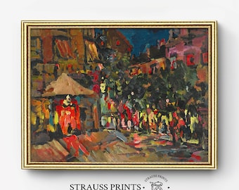 Abstract Paris Digital Wall Art Landscape Vintage Oil Painting Trendy Wall Art Printable Digital Download