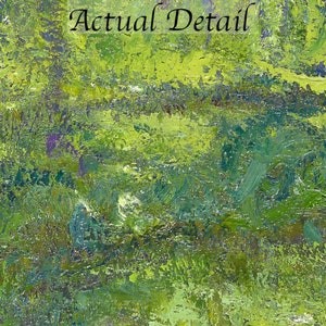 May include: Abstract painting with a green, blue, and purple color scheme. The paint is applied in thick strokes, creating a textured surface.