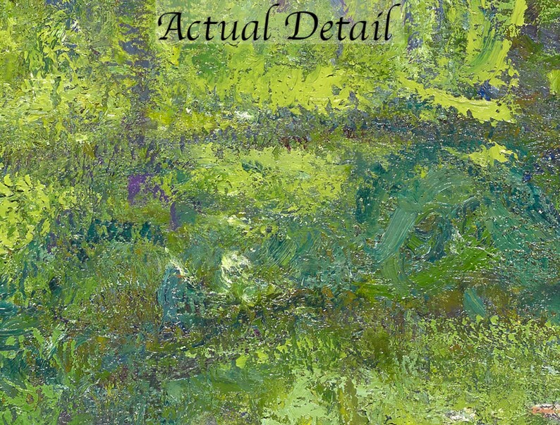 May include: Abstract painting with a green, blue, and purple color scheme. The paint is applied in thick strokes, creating a textured surface.
