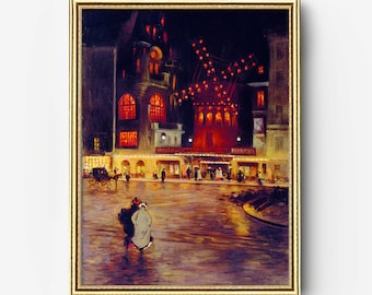 Parisian nightlife scene I Oil on Canvas I Painting I Portrait I Fine Art Prints l Printable Digital Product | Vintage | Festive Scene