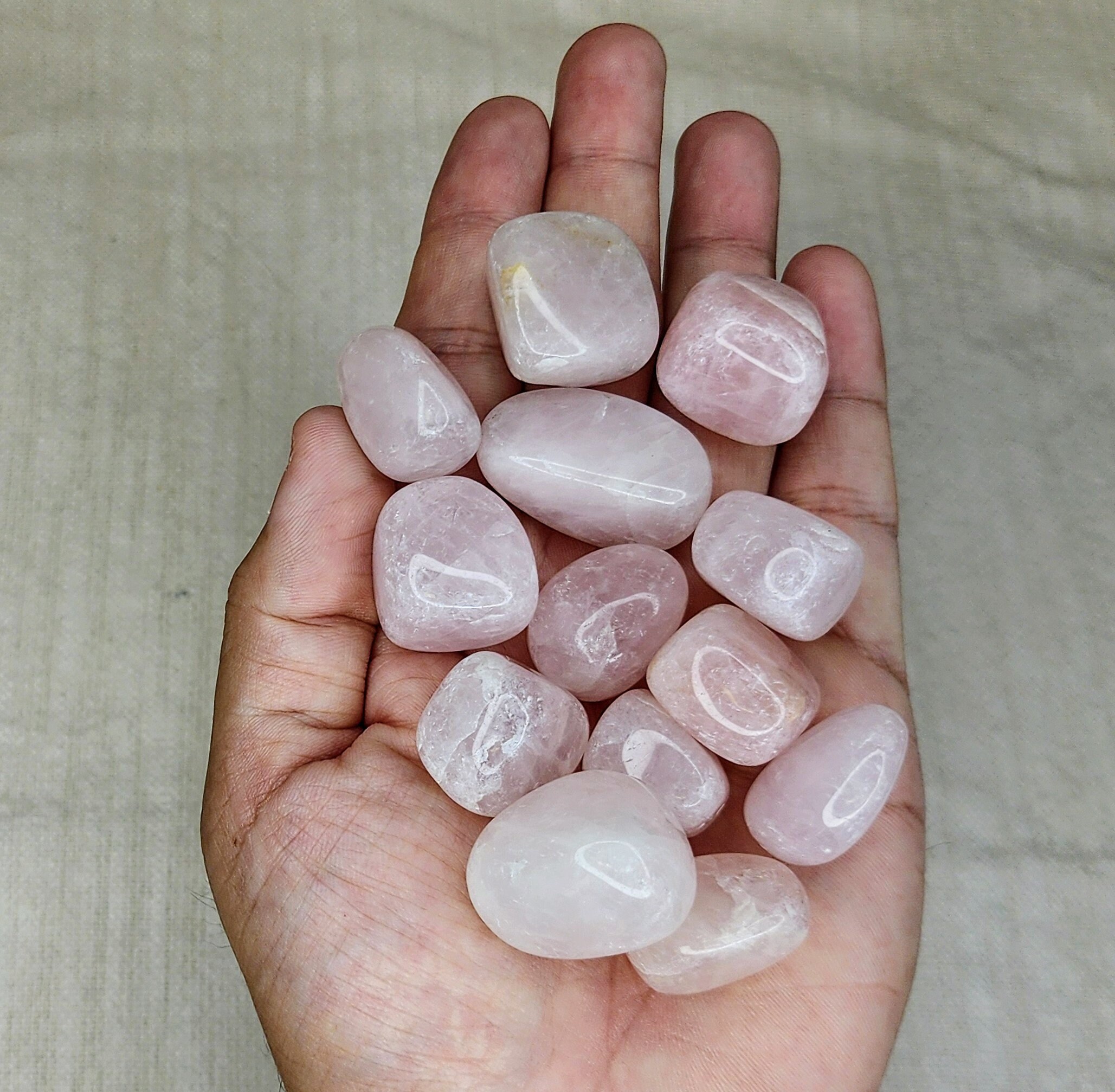Rose Quartz Tumbled Multiple Sizes Tumbled Rose Quartz Polished Stones