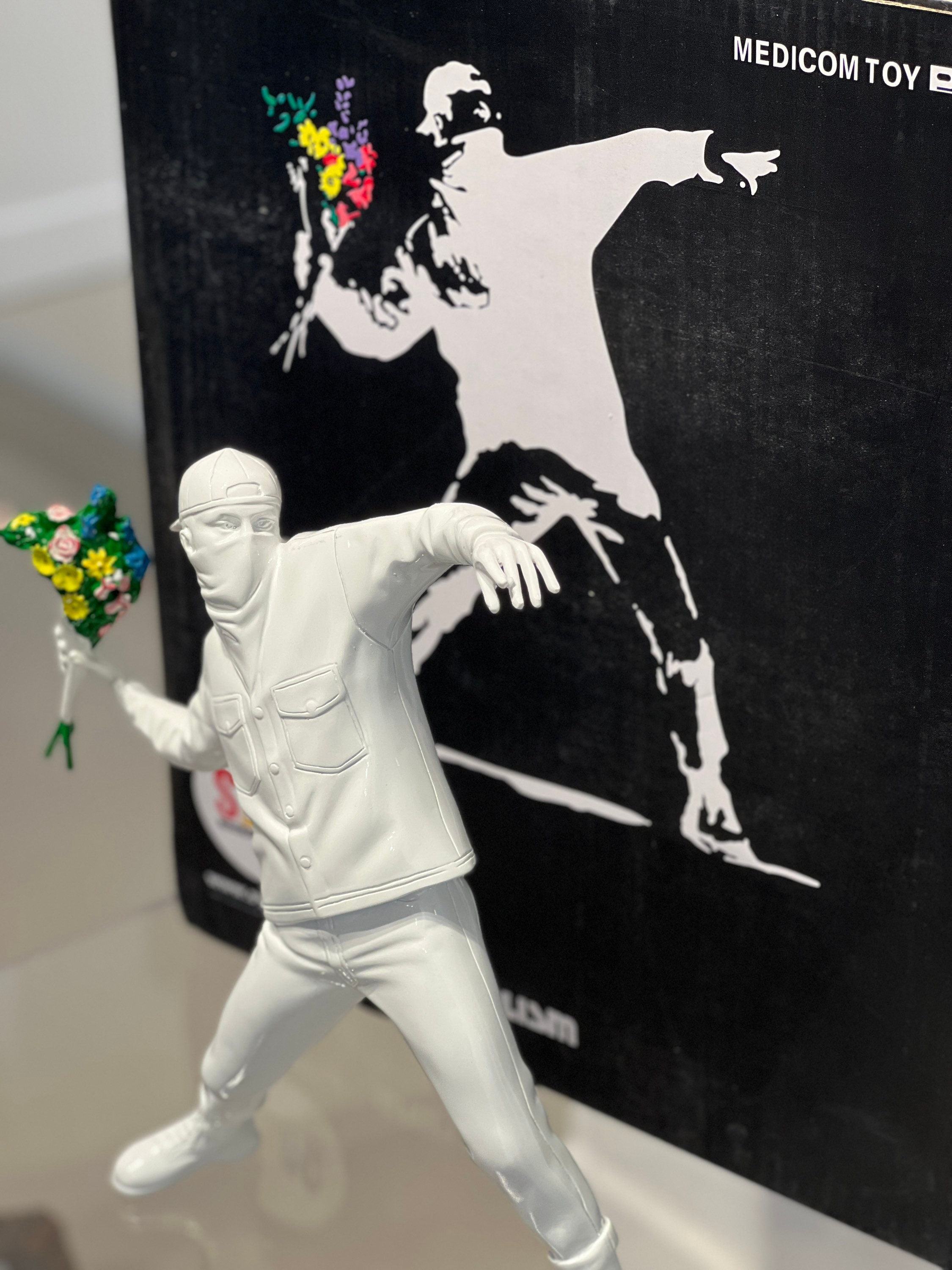 Flower Bomber Gesso White BY BANKSY - Etsy