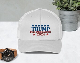 Trump MAGA Rot Weiß & Blau 2024 Trucker Cap