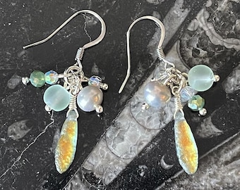 Delicate glass cluster earrings