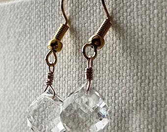 Faceted crystal briolette earrings