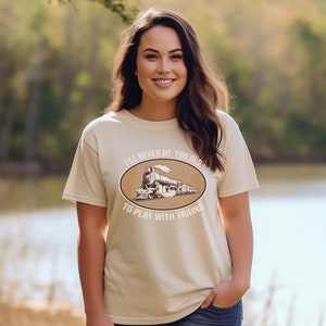 Unisex Vintage Train Lover Shirt, Lokomotive, Bahngleise, Zug-Sammelshirt, Geschenkshirt, Shirt für ihn, Shirt für sie