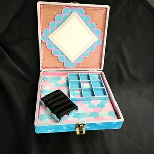 Ocean and Seashell Themed Hand-Painted One of Kind Jewelry box