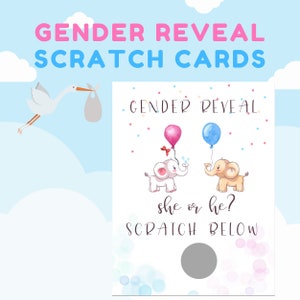 Gender Reveal Scratch Cards, Fun Activities, Gender Reveal Party, Funny and Cute, Gender Reveal Game