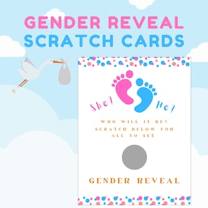Gender Reveal Scratch Cards, Fun Activities, Gender Reveal Party, Funny and Cute, Gender Reveal Game