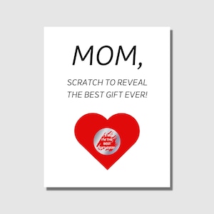 Maman, je suis le meilleur cadeau de ma vie Gratter la carte pour la fête des mères, les anniversaires, Noël, n’importe quelle occasion
