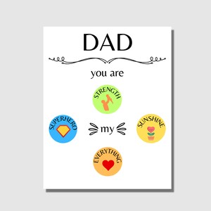 Papa tu es ma force carte à gratter, fête des pères fête des mères pour toutes les occasions anniversaires Noël amusant carte à gratter sentimental